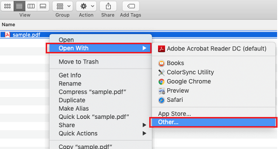 Default Adobe Acrobat Reader Step 1