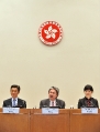 The Financial Secretary, Mr John C Tsang, holds a press conference this afternoon (November 19) at the Central Government Offices New Annexe to announce the government's new anti-property speculation measures. Also at the press conference are the Permanent Secretary for Financial Services and the Treasury (Treasury), Mr Stanley Ying (left); and the Government Economist, Mrs Helen Chan (right).